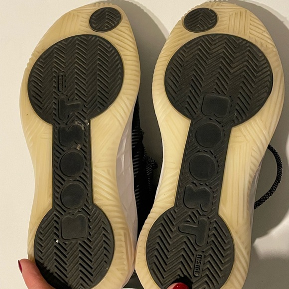 Adidas Pro Boost Mid Basketball Shoe, 8, Black and White - Picture 6 of 7